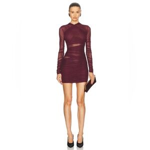 Seroya Moxey Mini Dress in Burgundy